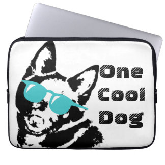 Funda Para Portátil Perro Schipperke con gafas de sol