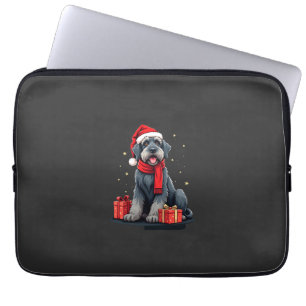 Funda Para Portátil Perro Schnauzer Gigante Fiestas de Navidad Vacacio
