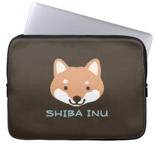 Funda Para Portátil Perro Shiba Inu con texto Personalizado