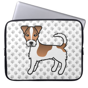 Funda Para Portátil Perro Terrier Jack Russell de pelaje áspero blanco