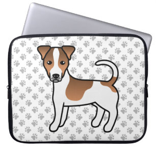 Funda Para Portátil Perro Terrier Jack Russell de pelaje liso blanco y