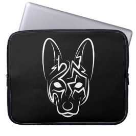 Funda Para Portátil Perro tribal blanco y negro