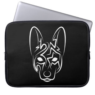 Funda Para Portátil Perro tribal blanco y negro