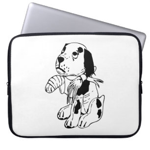 Funda Para Portátil Perro triste con pierna rota