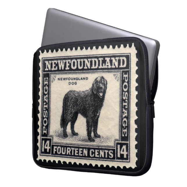 Funda Para Portátil Perro vintage de Terranova (Anverso izquierdo)