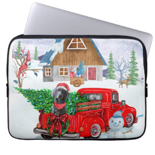 Funda Para Portátil Perro Weimaraner En Nieve De Camión De Entrega De