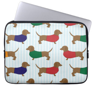 Funda Para Portátil Perros coloridos lindos del Dachshund, manga 13"