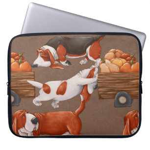 Funda Para Portátil Perros de la tribu Basset llevan un carro con cala