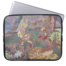 Funda Para Portátil Perros estilizados jugando en el jardín