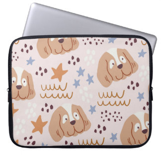 Funda Para Portátil Perros, estrellas, líneas: sin costuras