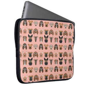 Funda Para Portátil Perros lindos en rosa