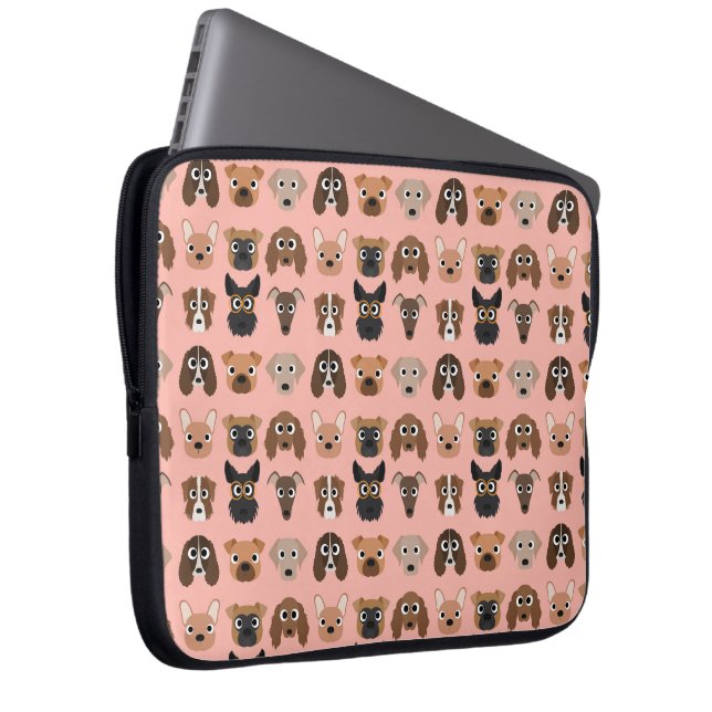 Funda Para Portátil Perros lindos en rosa (Anverso derecho)