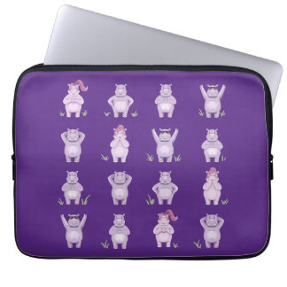 Funda Para Portátil Personajes de hipopótamos caprichosos – hipopótamo
