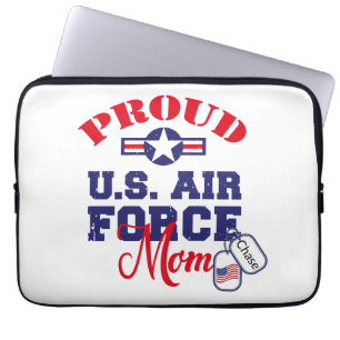Funda Para Portátil Personalice Dog Tag US Air Force Mom