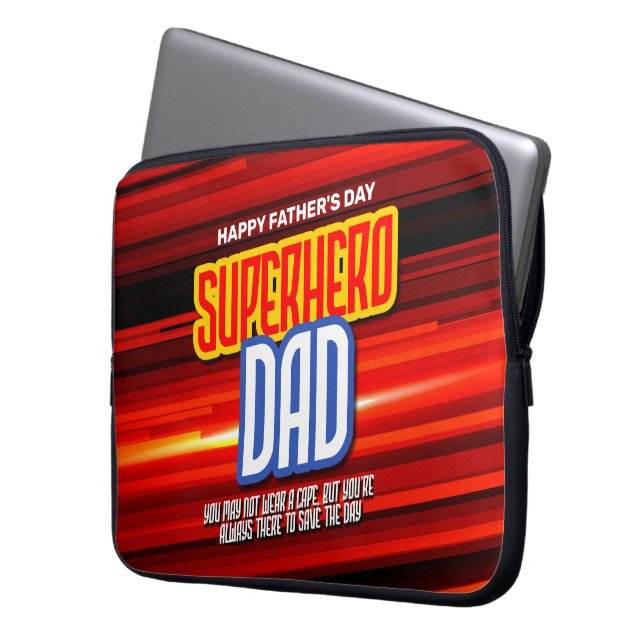 Funda Para Portátil Personaliza a SuperHero Dad (Anverso izquierdo)