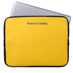 Funda Para Portátil Personaliza con iniciales de nombre Amarillo