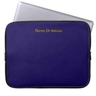 Funda Para Portátil Personaliza con iniciales de nombre Azul oscuro +