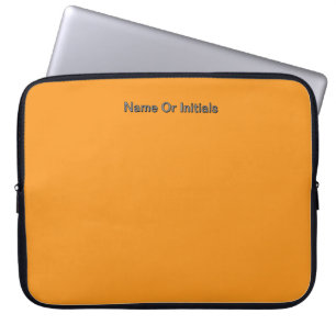 Funda Para Portátil Personaliza con iniciales de nombre Naranja