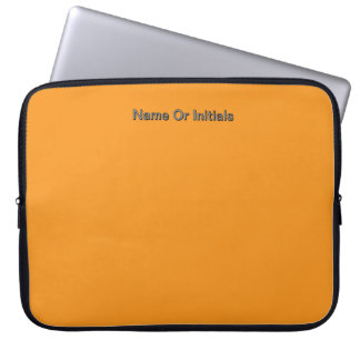 Funda Para Portátil Personaliza con iniciales de nombre Naranja