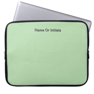 Funda Para Portátil Personaliza con iniciales de nombre verde menta
