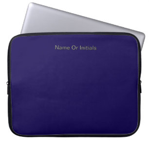 Funda Para Portátil Personaliza con iniciales del nombre Azul Oscuro  