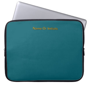 Funda Para Portátil Personaliza con iniciales del nombre en azul teal