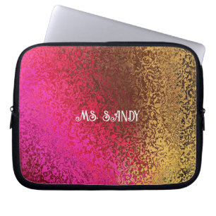 Funda Para Portátil Personaliza los sombras de nombres en morado y oro