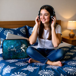 Funda Para Portátil Personalizable celeste unicornio