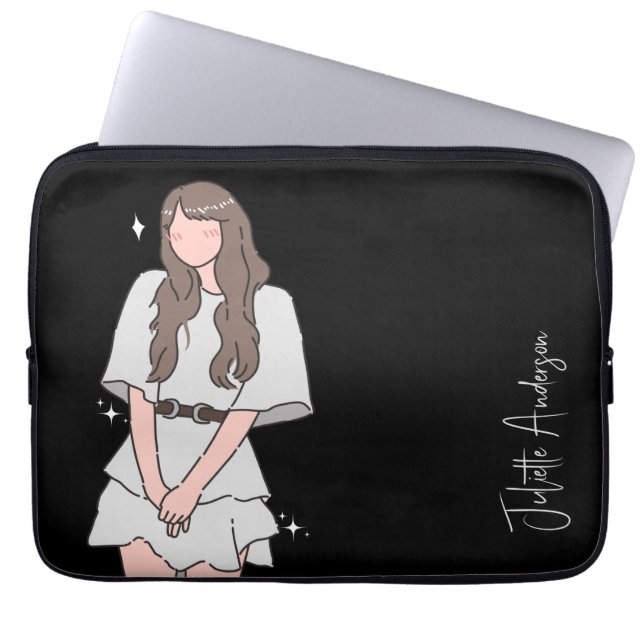 Funda Para Portátil Personalizable Chica de belleza incansable (Frente)