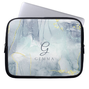 Funda Para Portátil Personalizable de acuarela Purpurina de oro indico