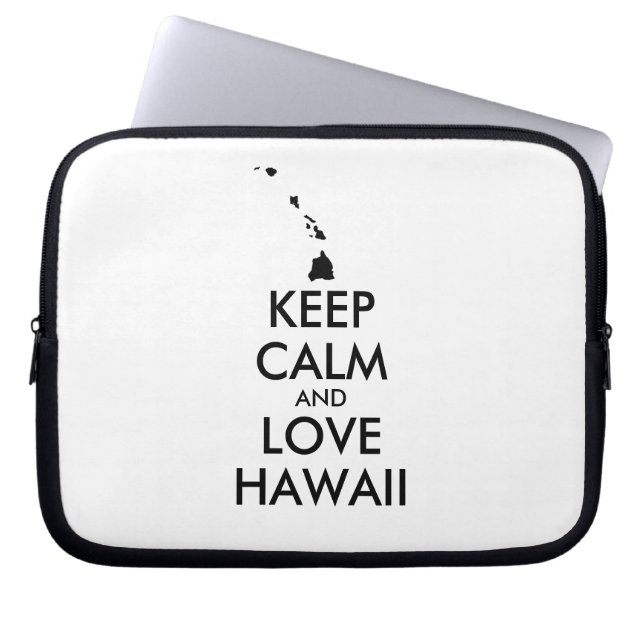 Funda Para Portátil Personalizable MANTENER LA CALMA Y AMAR A HAWAII (Frente)
