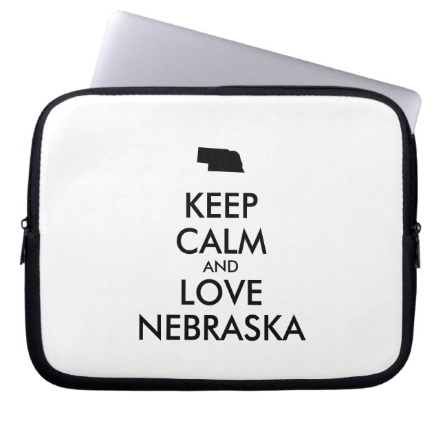 Funda Para Portátil Personalizable MANTENGA LA CALMA Y AME A NEBRASKA (Frente)