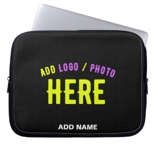 FUNDA PARA PORTÁTIL PERSONALIZABLE MODERNO ESTILO NEGRO VERIFICADO MAR