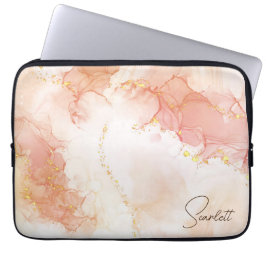 Funda Para Portátil Personalizable Purpurina de tinta de color de agua