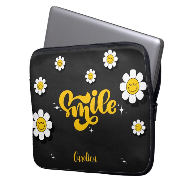Funda Para Portátil Personalizable Smile Daisy Garden (Anverso izquierdo)
