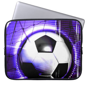 Funda Para Portátil Personalización de azul de fútbol con nombre o nom