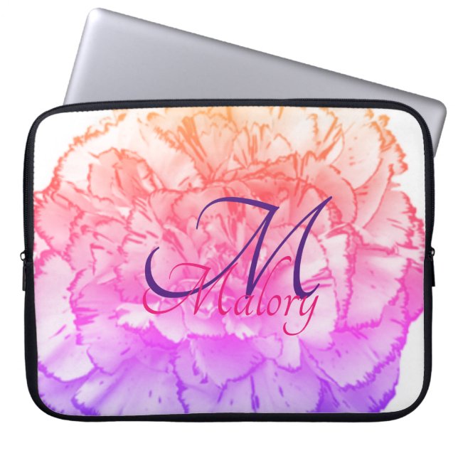 Funda para portátil personalizada con monograma de (Frente)