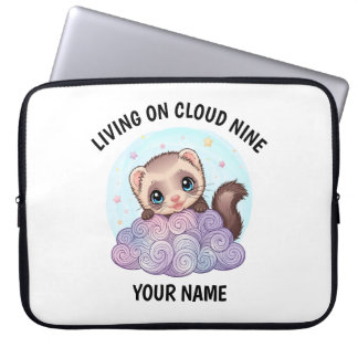 Funda para portátil personalizada de hurón adorabl