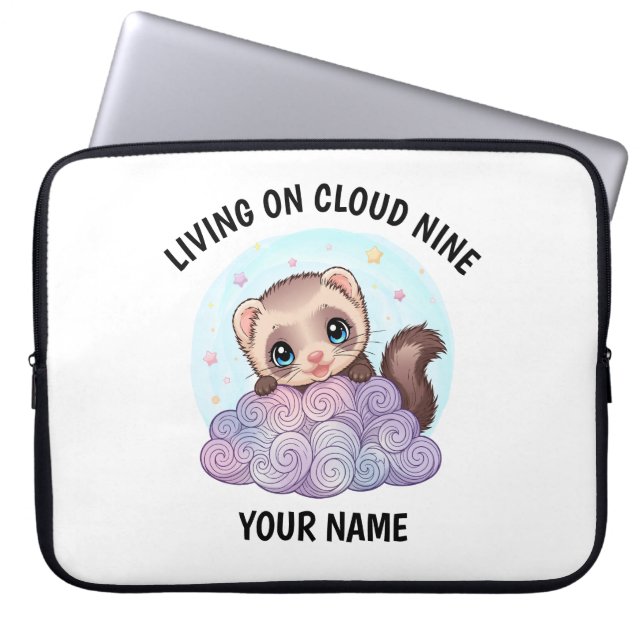 Funda para portátil personalizada de hurón adorabl (Frente)