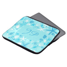 Funda para portátil personalizada del mar, Turques