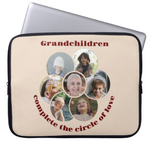 Funda Para Portátil Personalizado Abuela/hijos 7 Collage de fotos de c