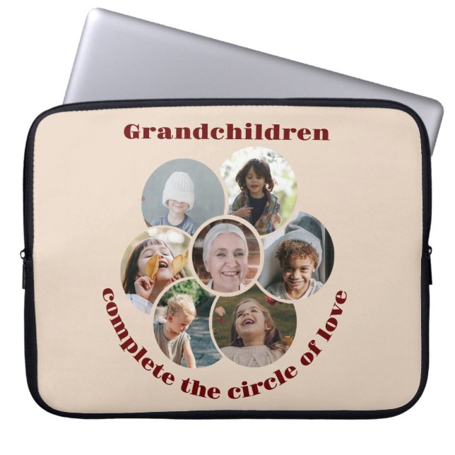 Funda Para Portátil Personalizado Abuela/hijos 7 Collage de fotos de c (Frente)