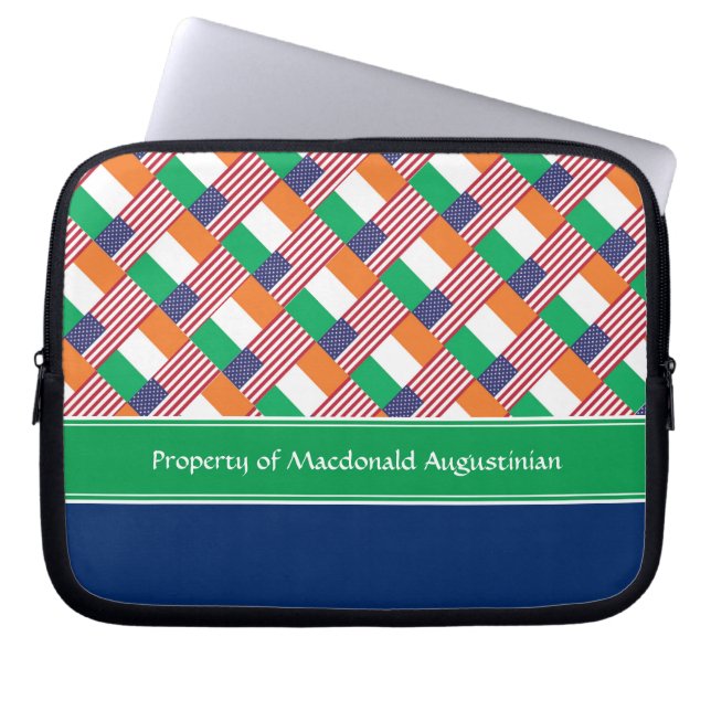 Funda Para Portátil Personalizado añada su nombre IRISH-AMERICAN (Frente)