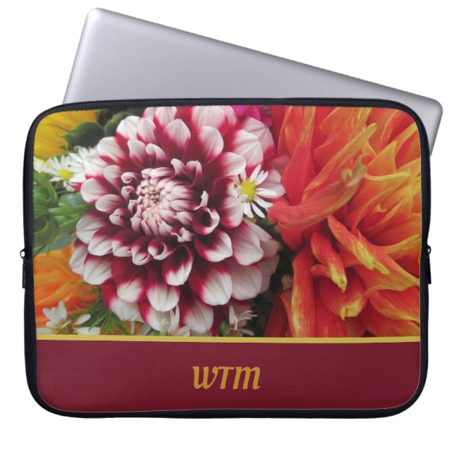 Funda Para Portátil Personalizado audaz Dahlia Laptop Sleeve con Inici (Frente)