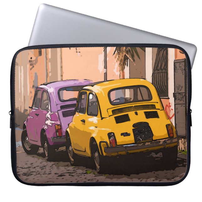 Funda Para Portátil Personalizado Classic italiano Fiat 500 coches Rom (Frente)