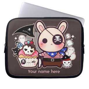 Funda Para Portátil Personalizado - conejito lindo del pirata con la