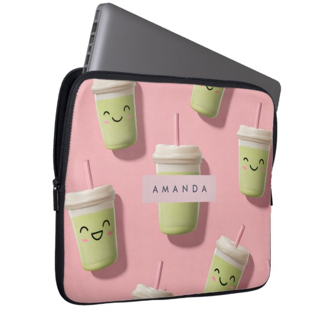 Funda Para Portátil Personalizado Cute Kawaii Pastel Smoothie Matcha (Anverso derecho)