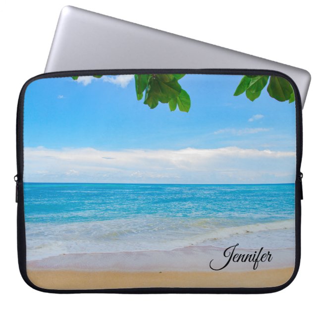 Funda Para Portátil Personalizado de arena y mar Tropical Beach (Frente)