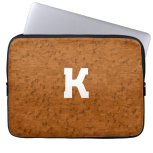 Funda Para Portátil Personalizado de Boho Rustic Textured Wood brown