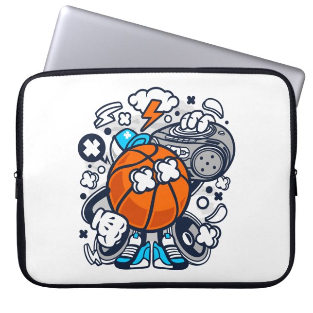 Funda Para Portátil Personalizado de Boombox de baloncesto | Deporte (Frente)